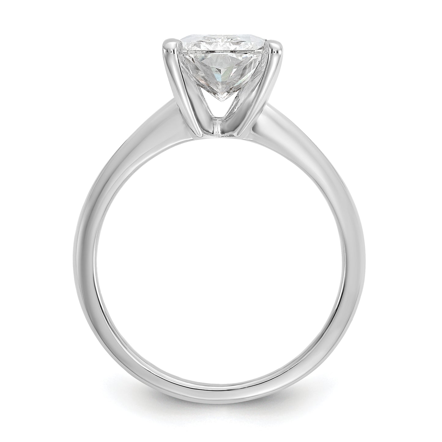 14k White Gold 3 Ct. Lab Grown Diamond VS/SI+ G+ Radiant Solitaire Engagement Ring