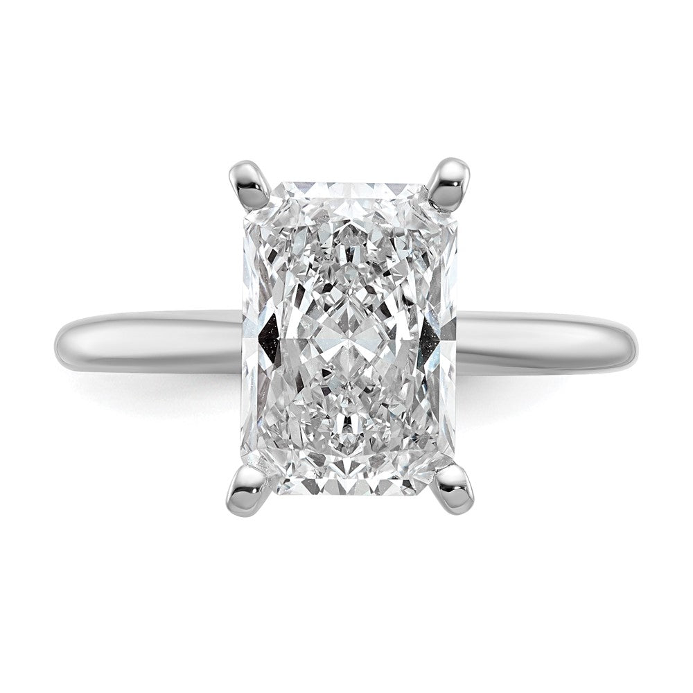14k White Gold 3 Ct. Certified Lab Grown Diamond VS/SI+ G+ Radiant Solitaire Engagement Ring