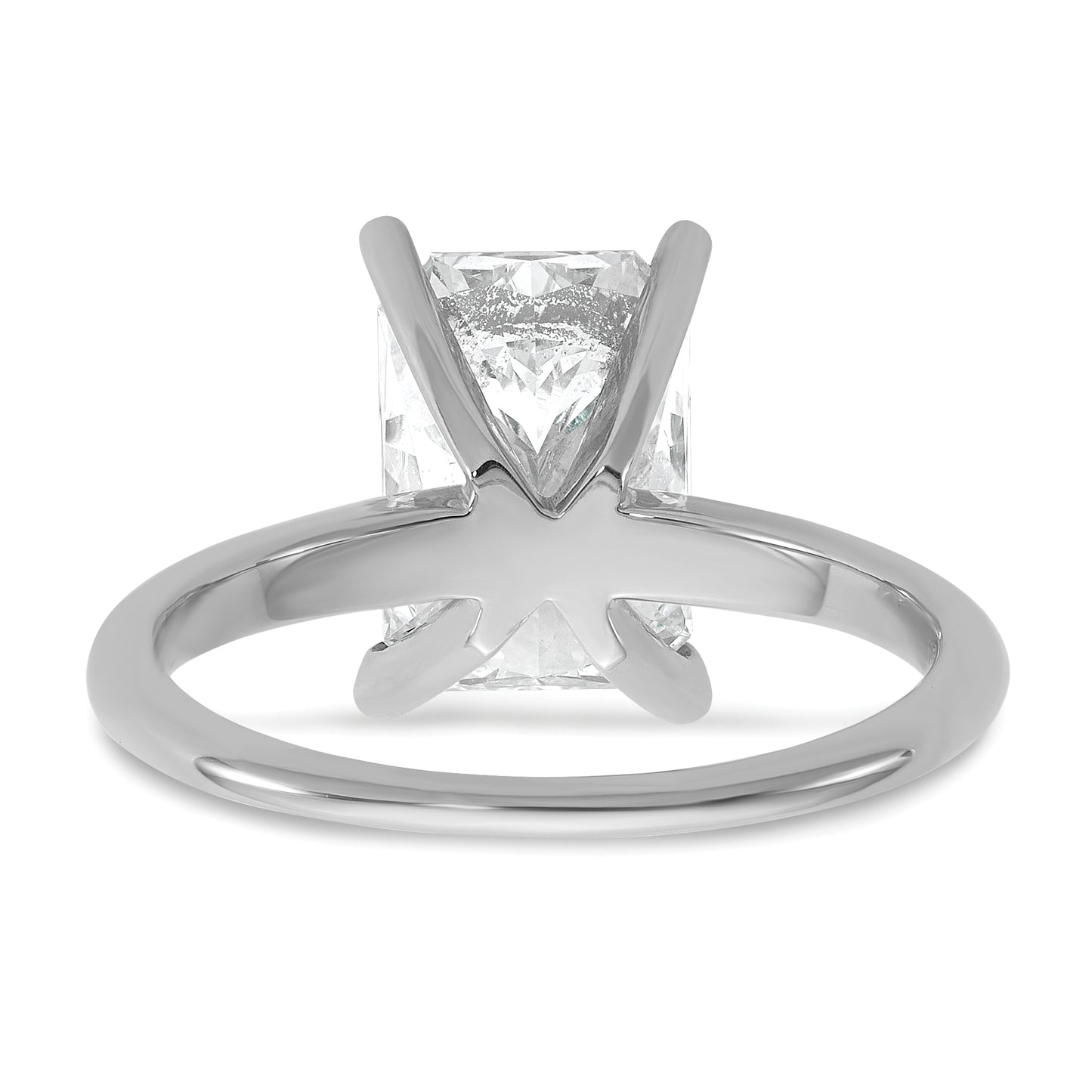 14k White Gold 3 Ct. Lab Grown Diamond VS/SI+ G+ Radiant Solitaire Engagement Ring