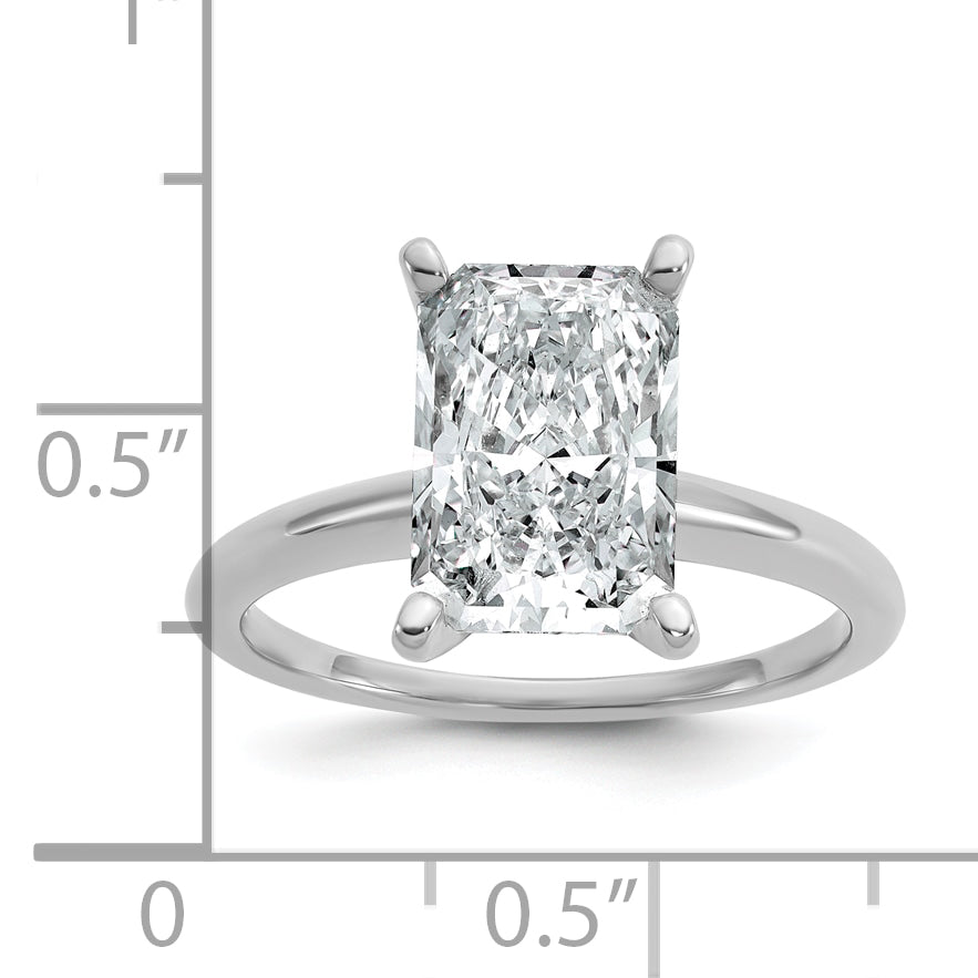 14k White Gold 3 Ct. Certified Lab Grown Diamond VS/SI+ G+ Radiant Solitaire Engagement Ring