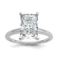 14k White Gold 3 Ct. Lab Grown Diamond VS/SI+ G+ Radiant Solitaire Engagement Ring