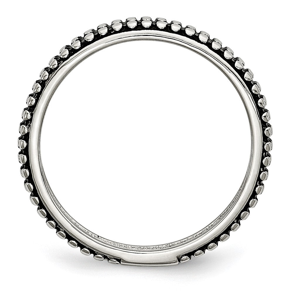 Stainless Steel Polished And Antiqued 5mm Band