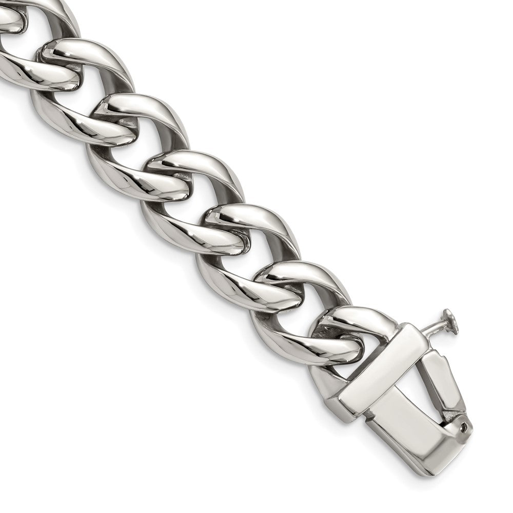 Stainless Steel Chisel Polished Curb Chain 8.5 Inch Id Bracelet
