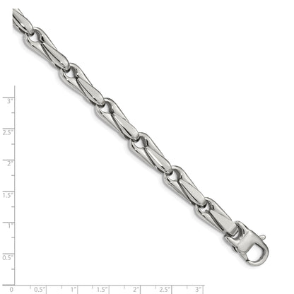 Stainless Steel Chisel Polished 9 Inch Fancy Link Bracelet