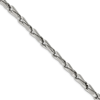Stainless Steel Chisel Polished 9 Inch Fancy Link Bracelet