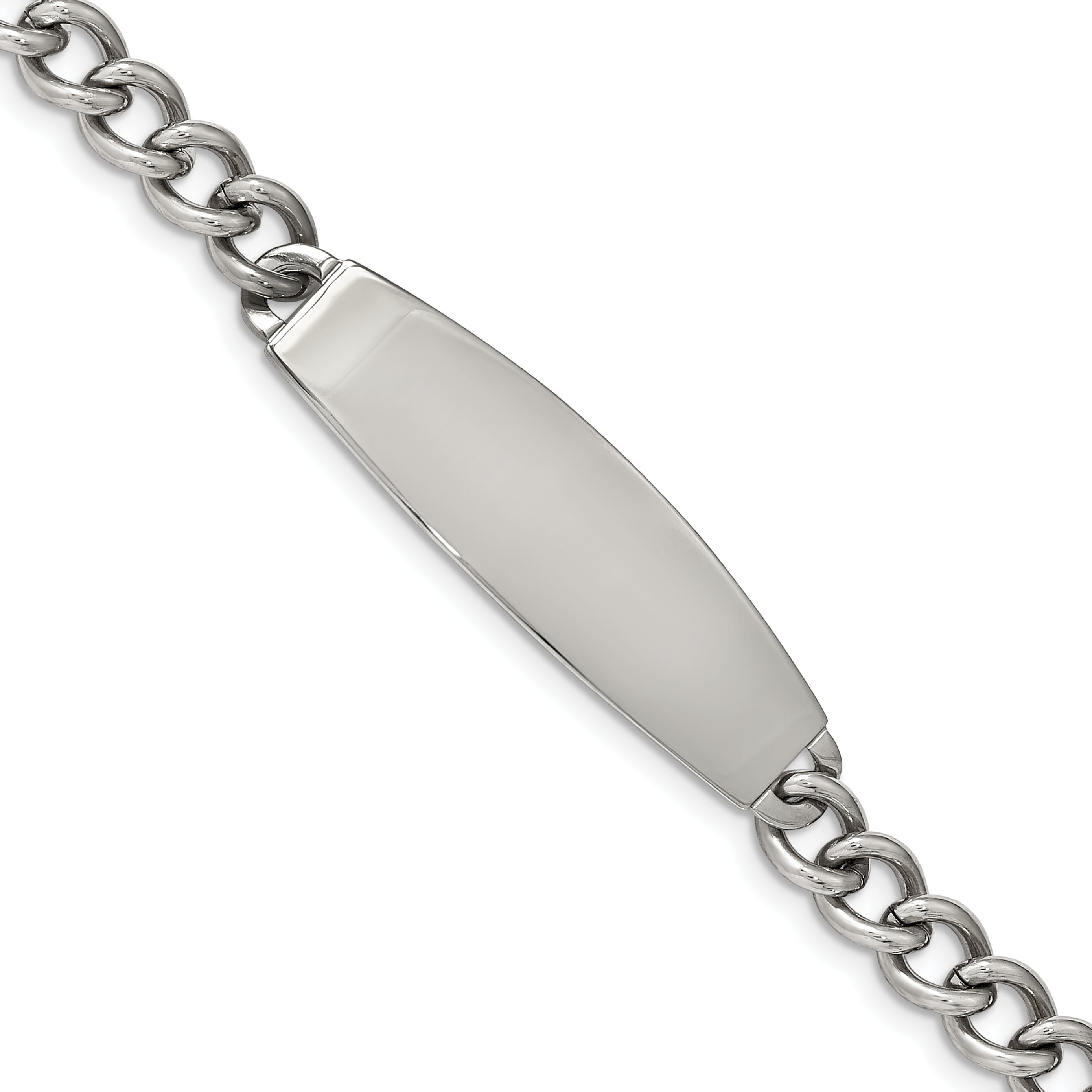 8.75 Inch Chisel Stainless Steel Polished Curb Chain 8.25 Id Bracelet