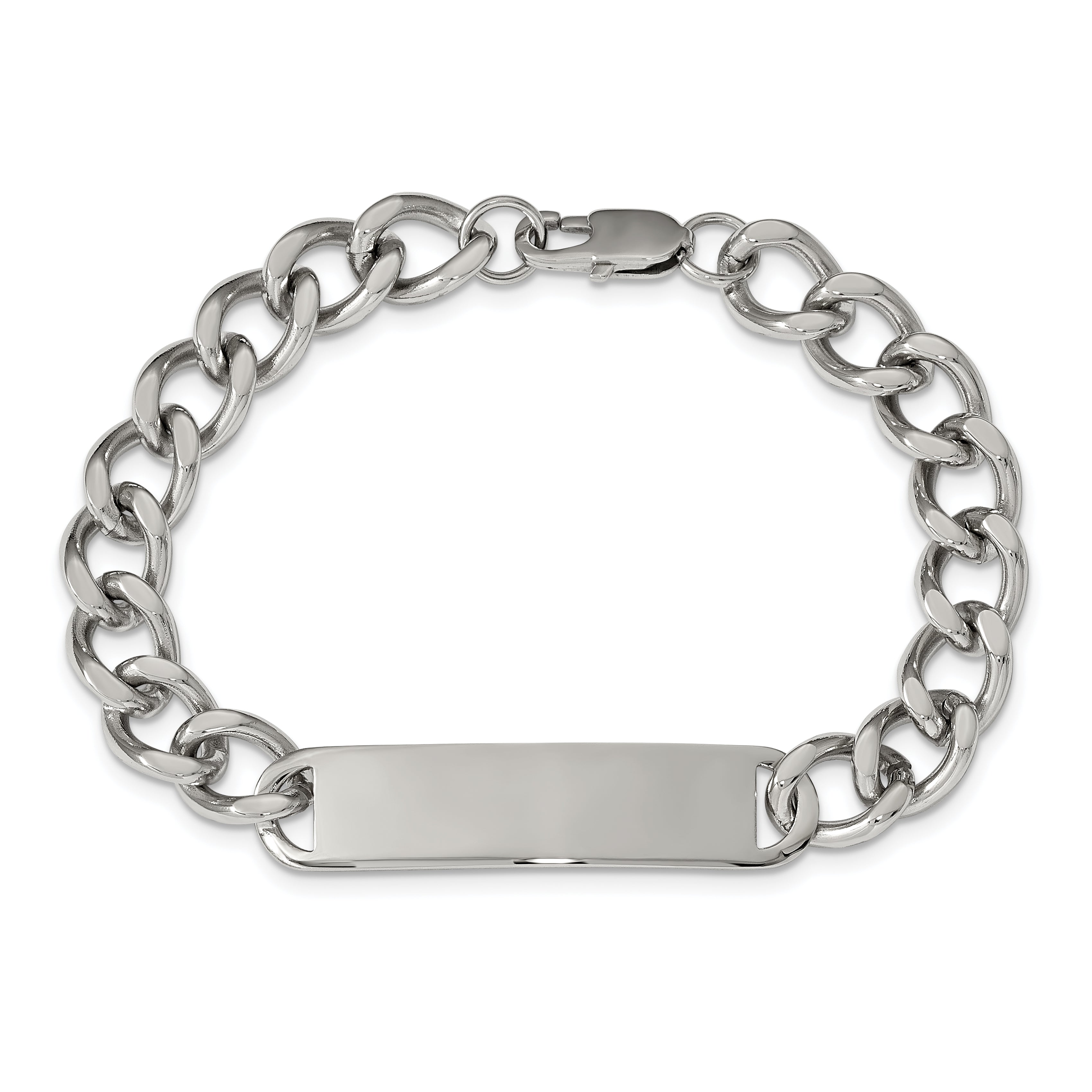 Stainless Steel Chisel Polished Curb Chain 8.5 Inch Id Bracelet