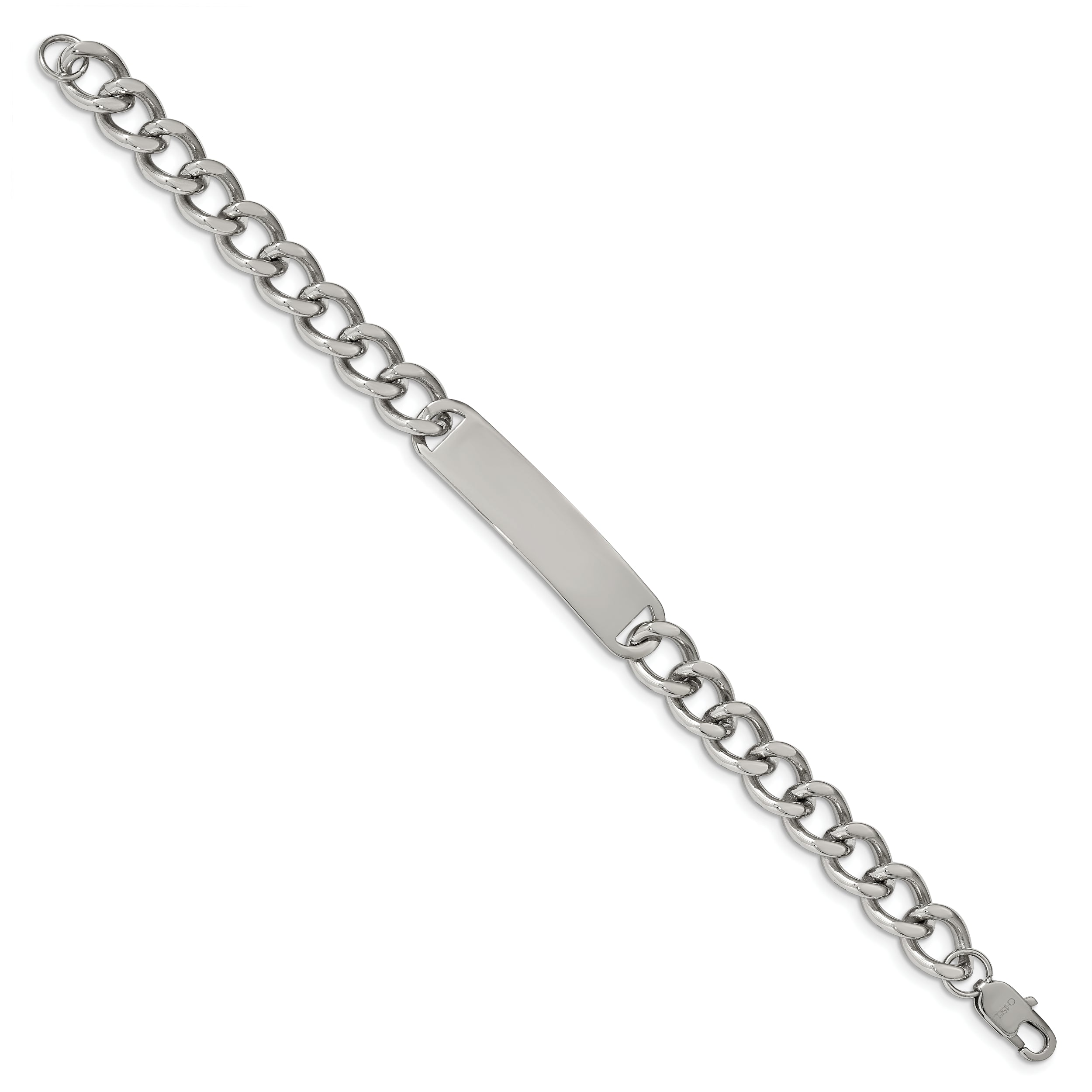Stainless Steel Chisel Polished Curb Chain 8.5 Inch Id Bracelet