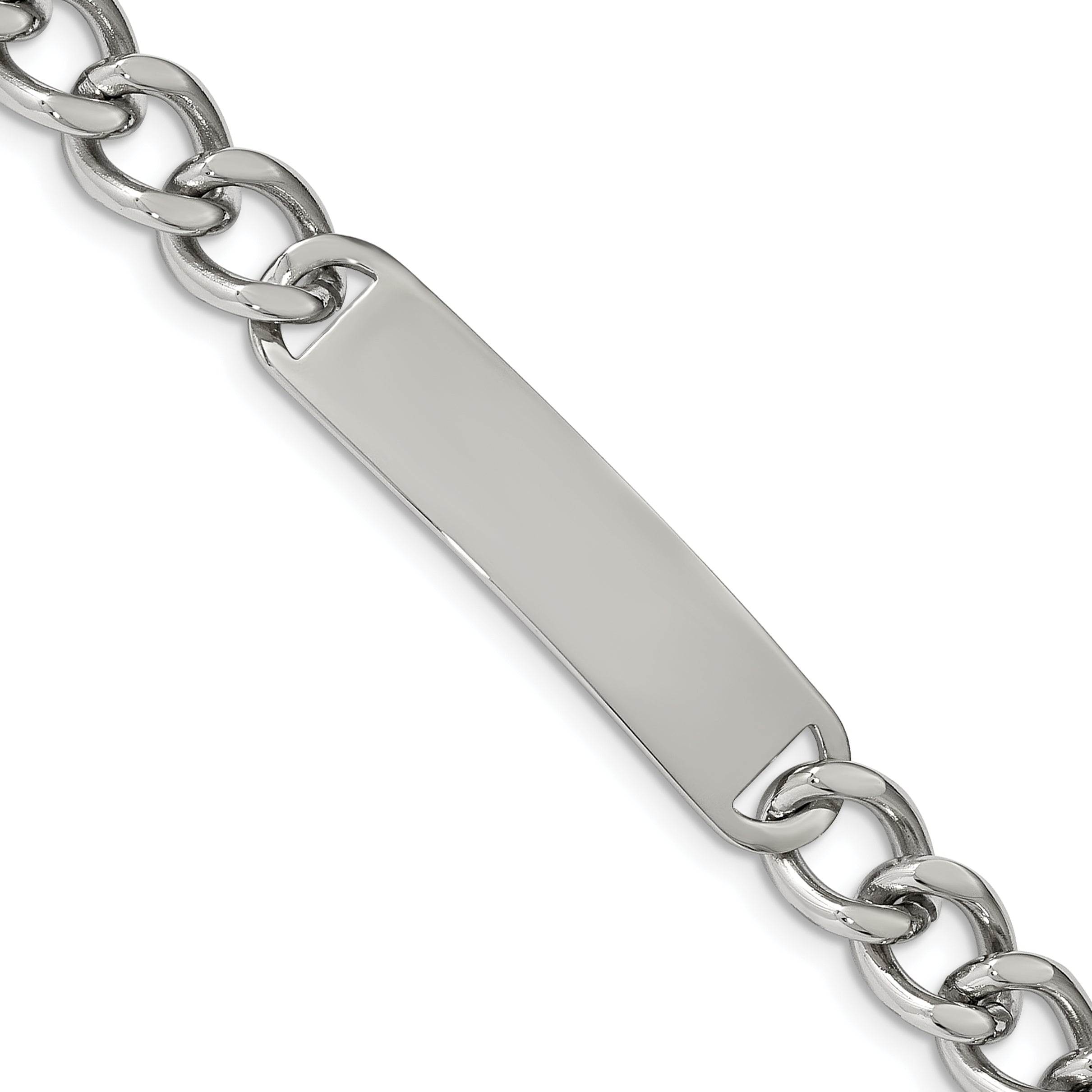Stainless Steel Chisel Polished Curb Chain 8.5 Inch Id Bracelet
