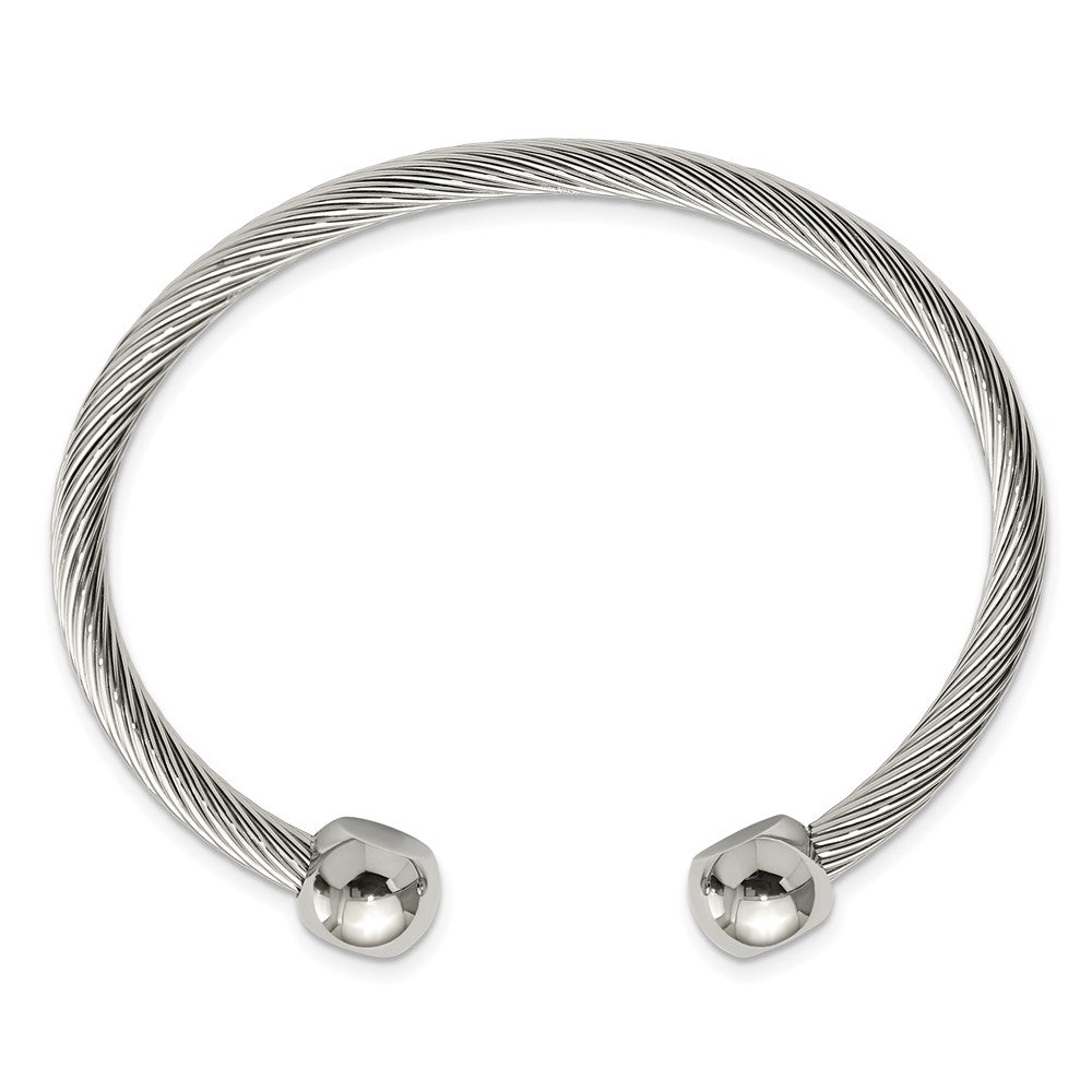 Stainless Steel Chisel Polished Cuff Bangle