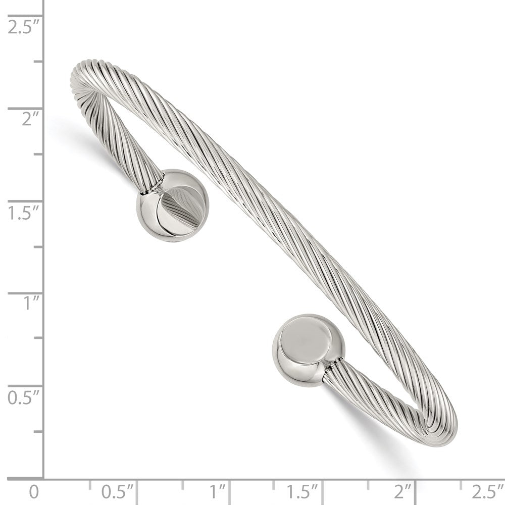 Stainless Steel Chisel Polished Cuff Bangle
