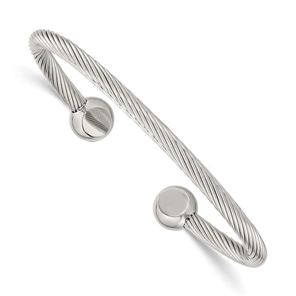 Stainless Steel Chisel Polished Cuff Bangle