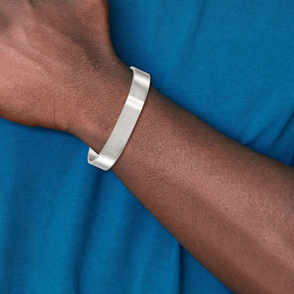 Stainless Steel Chisel Brushed 12mm Cuff Bangle