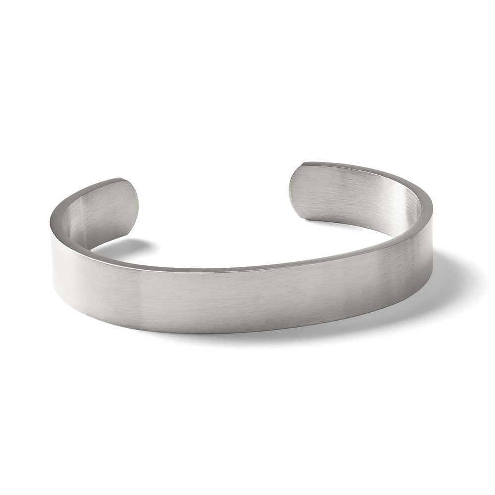 Stainless Steel Chisel Brushed 12mm Cuff Bangle