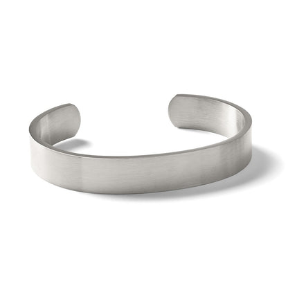 Stainless Steel Chisel Brushed 12mm Cuff Bangle