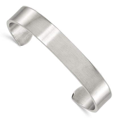 Stainless Steel Chisel Brushed 12mm Cuff Bangle