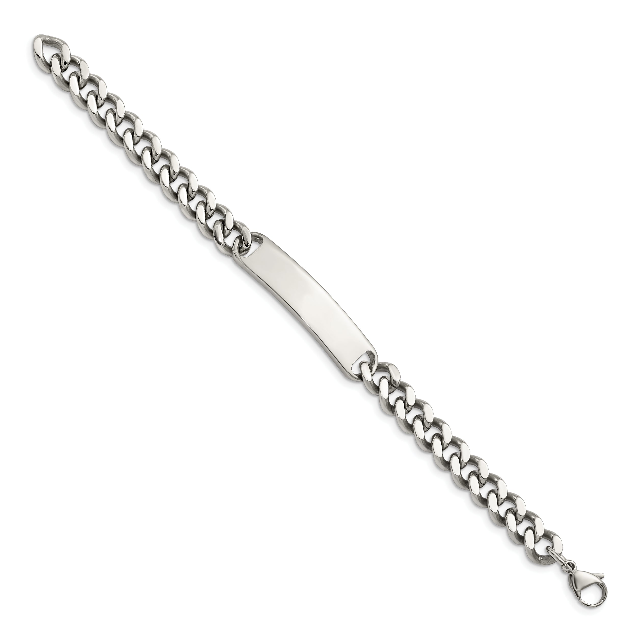 Stainless Steel Chisel Polished Curb Chain 8.5 Inch Id Bracelet