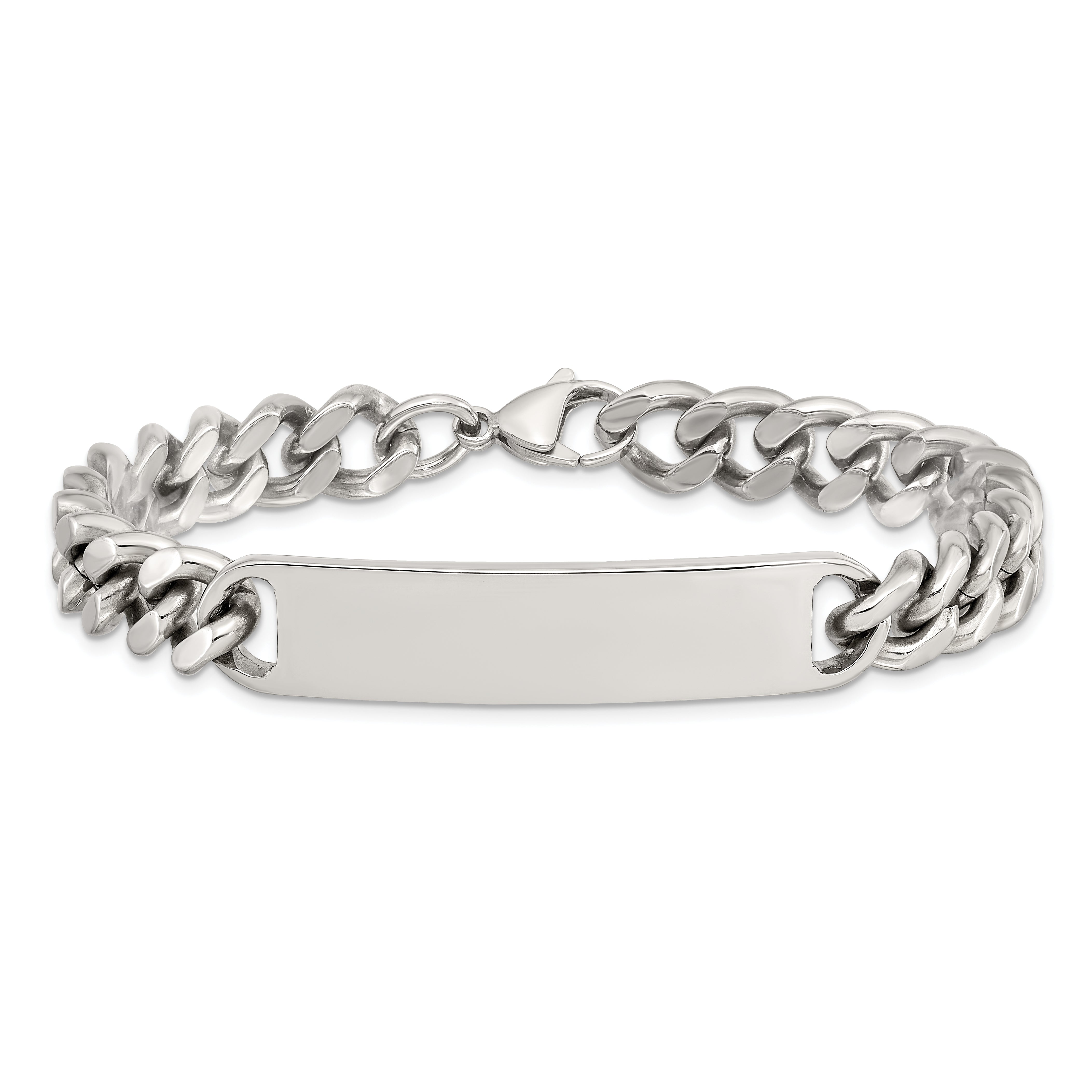 Stainless Steel Chisel Polished Curb Chain 8.5 Inch Id Bracelet