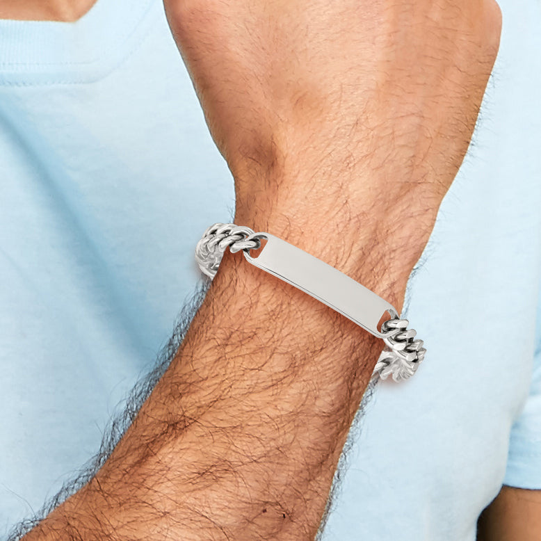 Stainless Steel Chisel Polished Curb Chain 8.5 Inch Id Bracelet