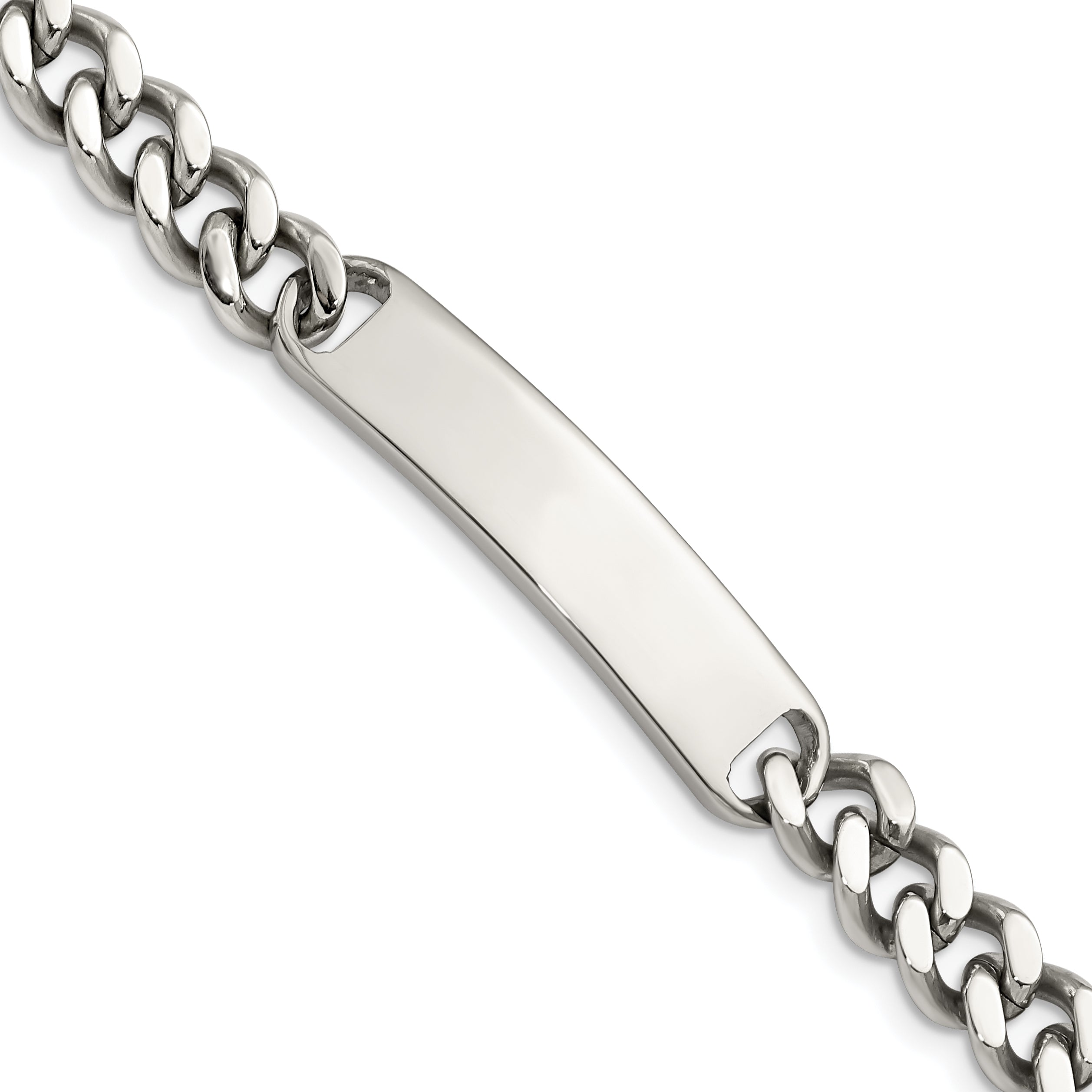Stainless Steel Chisel Polished Curb Chain 8.5 Inch Id Bracelet