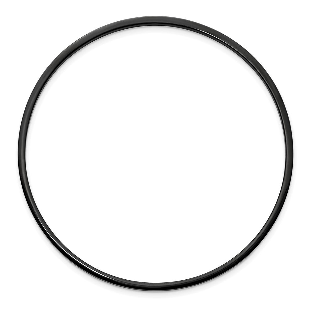 Stainless Steel Chisel Polished Black Ip-Plated 2mm Bangle
