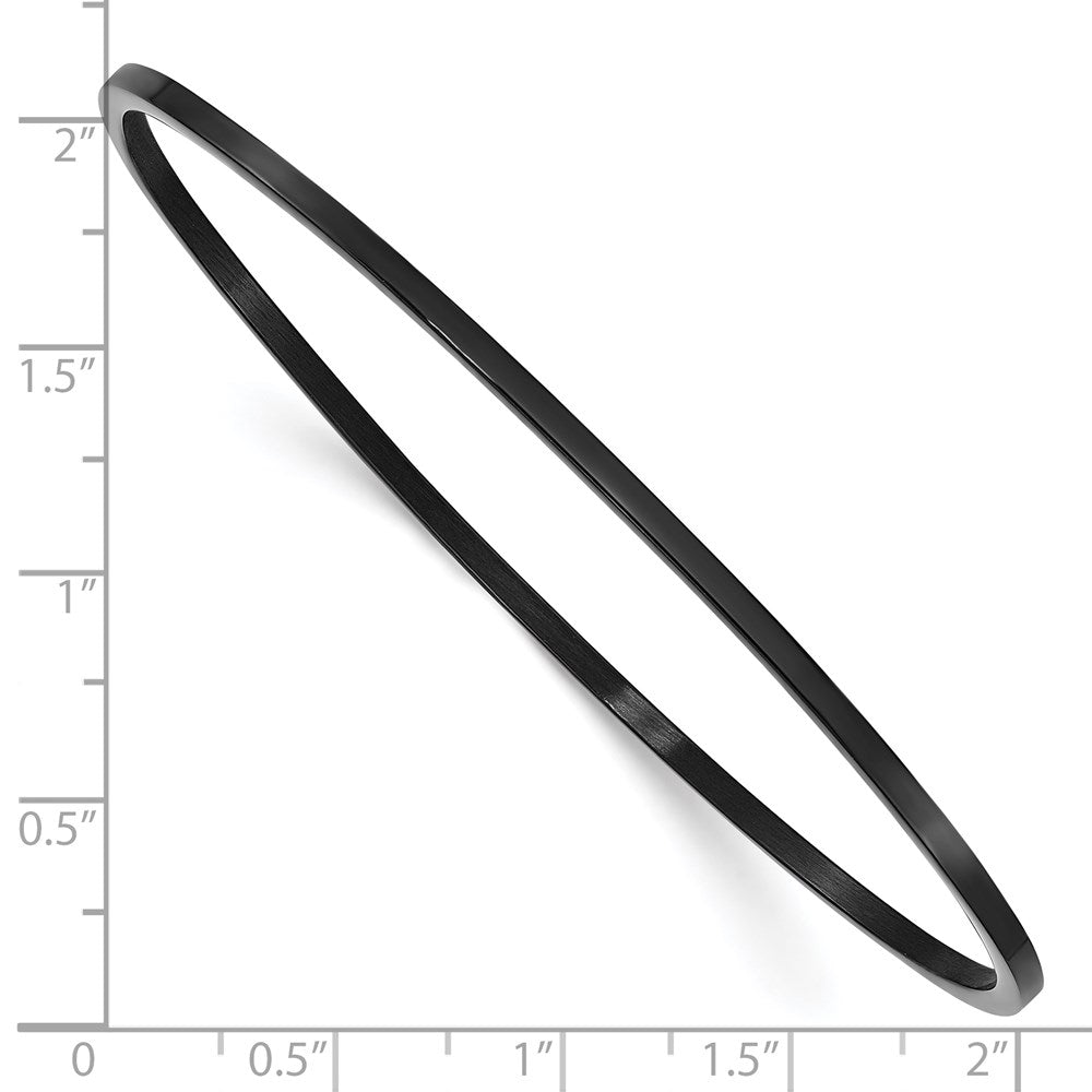 Stainless Steel Chisel Polished Black Ip-Plated 2mm Bangle