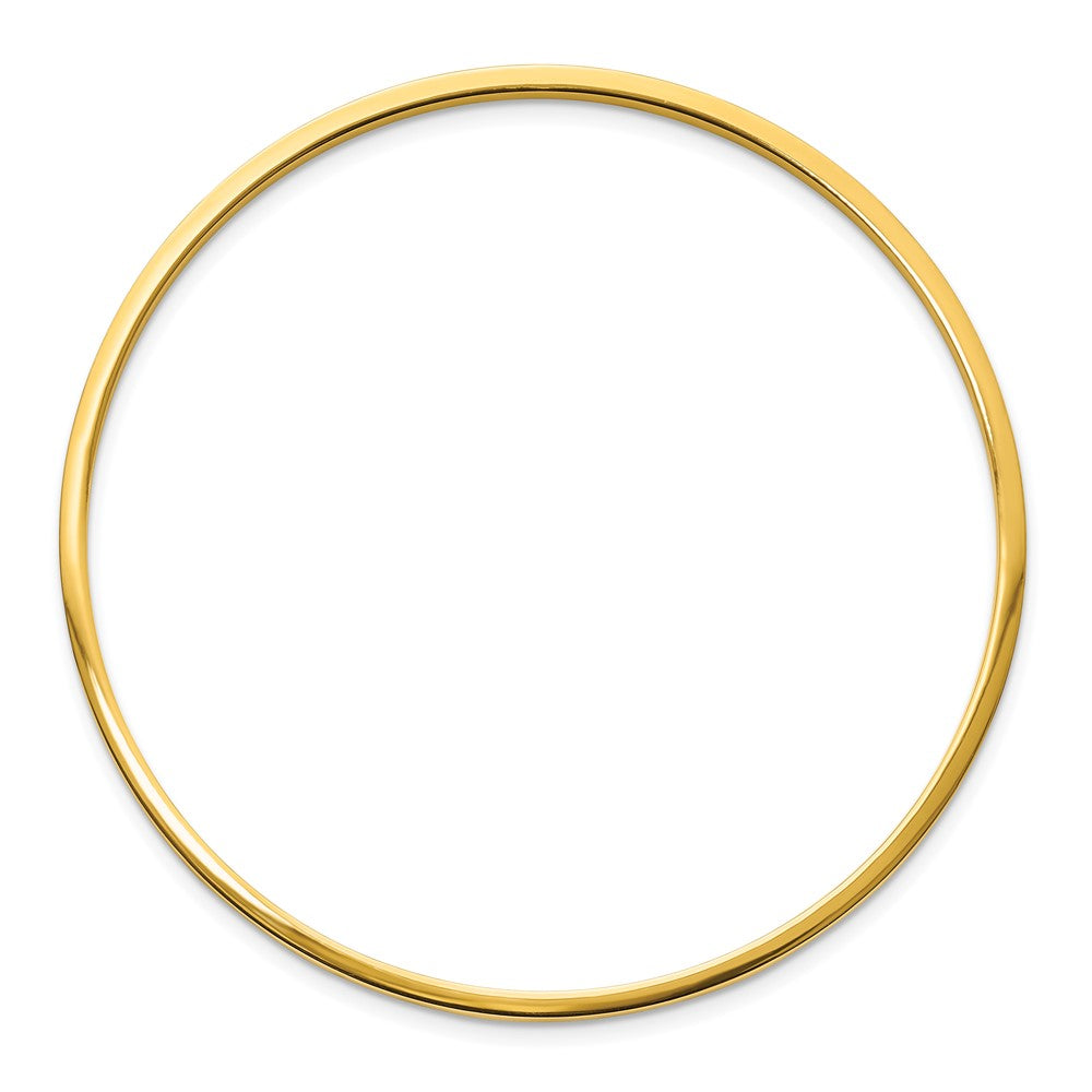 Stainless Steel Chisel Polished Yellow Ip-Plated 2mm Bangle