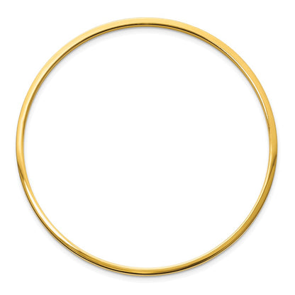 Stainless Steel Chisel Polished Yellow Ip-Plated 2mm Bangle