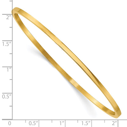 Stainless Steel Chisel Polished Yellow Ip-Plated 2mm Bangle