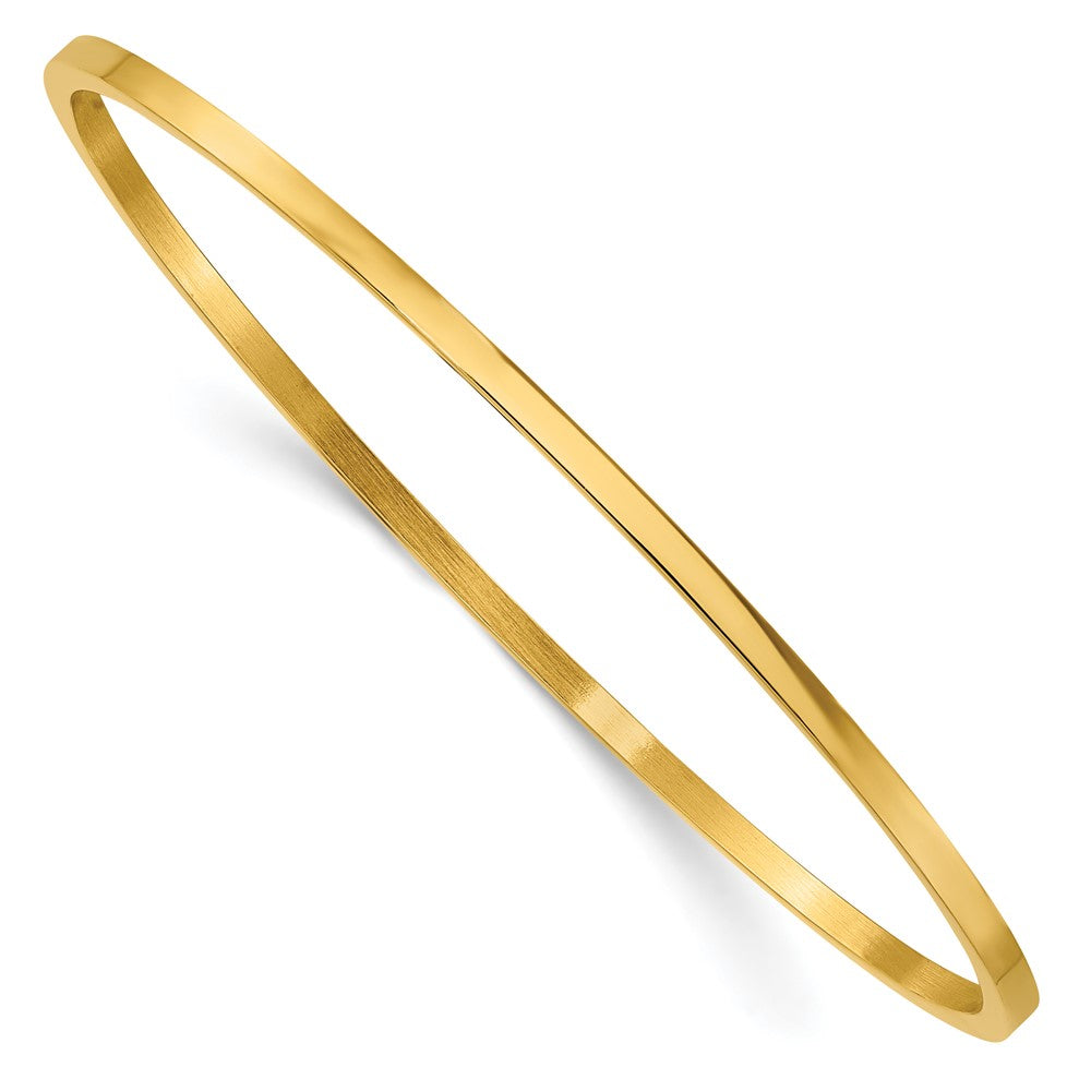 Stainless Steel Chisel Polished Yellow Ip-Plated 2mm Bangle