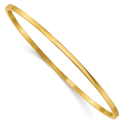 Stainless Steel Chisel Polished Yellow Ip-Plated 2mm Bangle