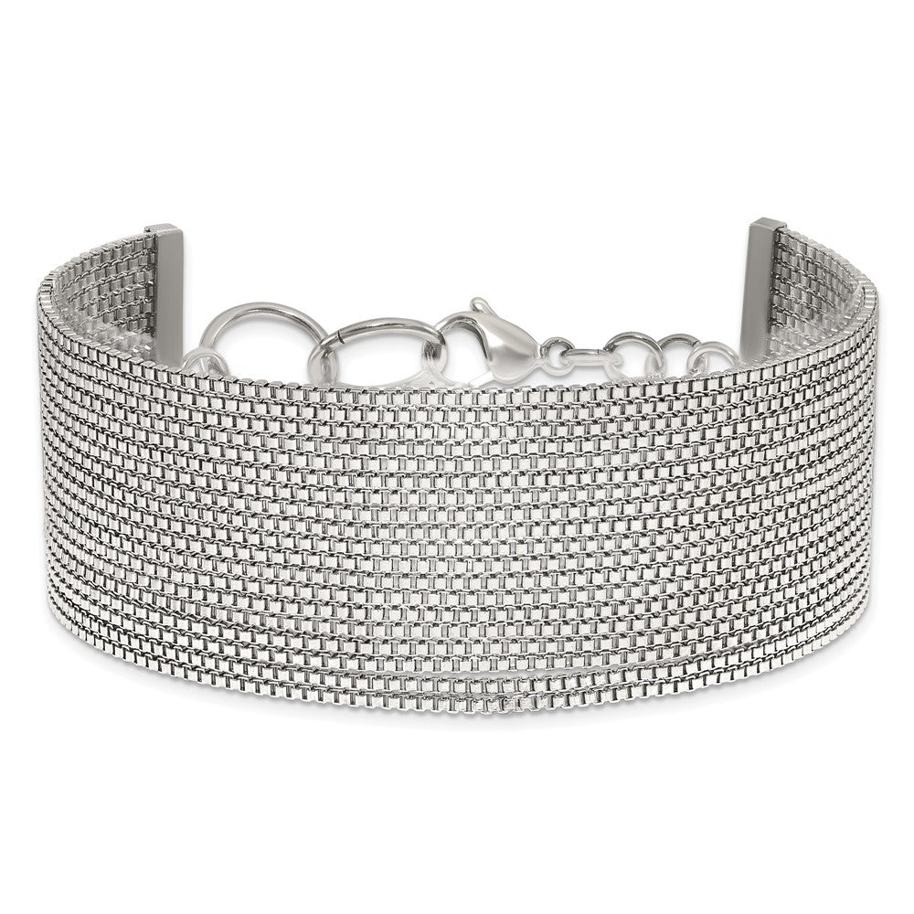 8 Inch Stainless Steel Polished Multi-Strand Box Chain Bracelet