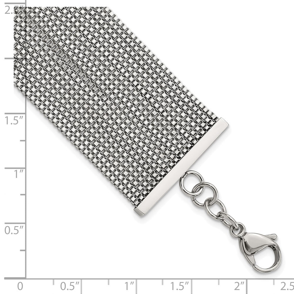 8 Inch Stainless Steel Polished Multi-Strand Box Chain Bracelet