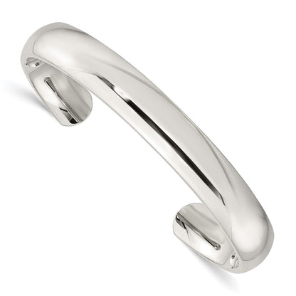 Stainless Steel Chisel Polished 10mm Cuff Bangle
