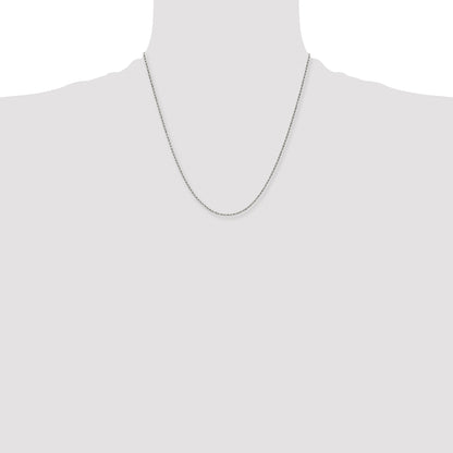 Stainless Steel Chisel Antiqued 2mm 20 Inch Beaded Ball Chain Necklace