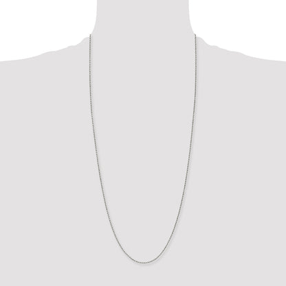 Stainless Steel Chisel Antiqued 2mm 30 Inch Beaded Ball Chain Necklace