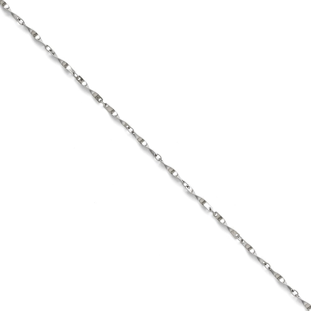 18.00 Inch Stainless Steel Polished Fancy Link Spiral Chain Necklace