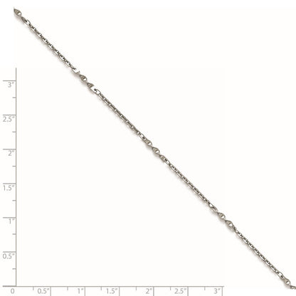 9.5 Inch Stainless Steel Polished Fancy Link Chain Anklet