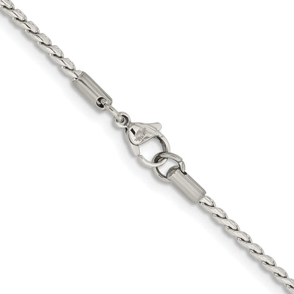 Stainless Steel Chisel Polished 2.5mm 20 Inch Fancy Link Chain Necklace