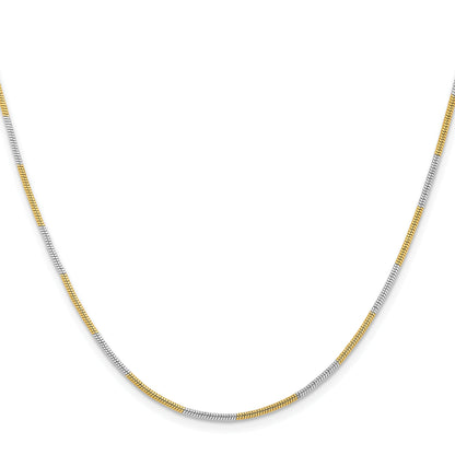 Brass/White Chisel Two-Tone Brass 1.00mm 16 Inch Snake Chain Necklace