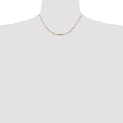 Brass/White Chisel Two-Tone Brass 1.00mm 16 Inch Snake Chain Necklace