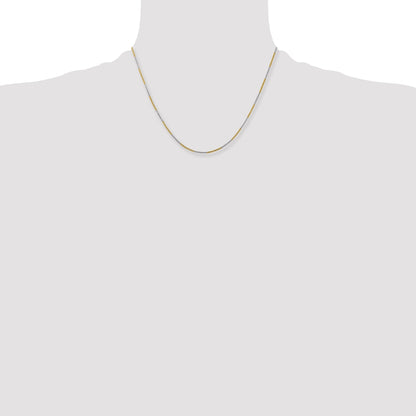 Brass/White Chisel Two-Tone Brass 1.00mm 18 Inch Snake Chain Necklace