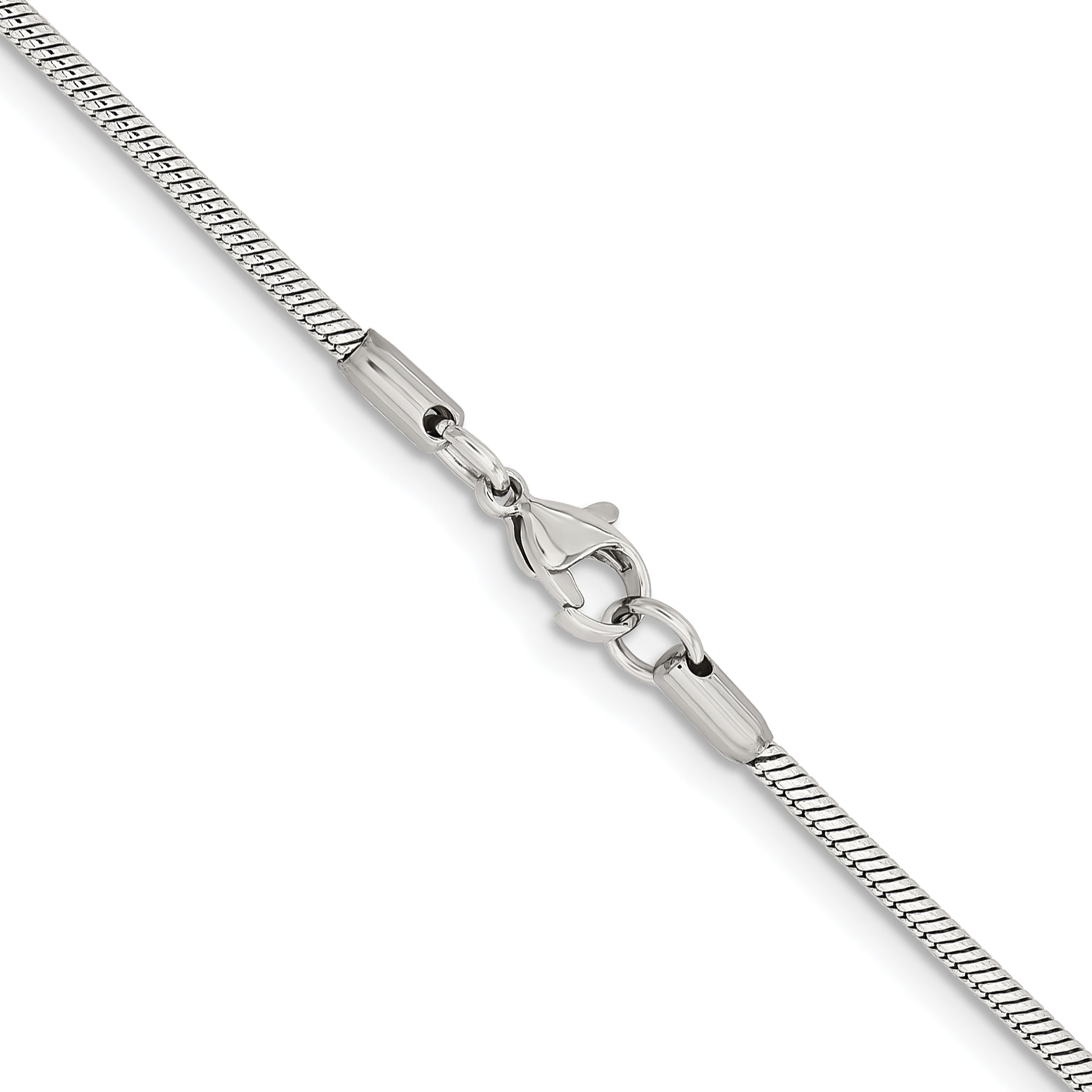 Stainless Steel Chisel Polished 2mm 24 Inch Snake Chain Necklace