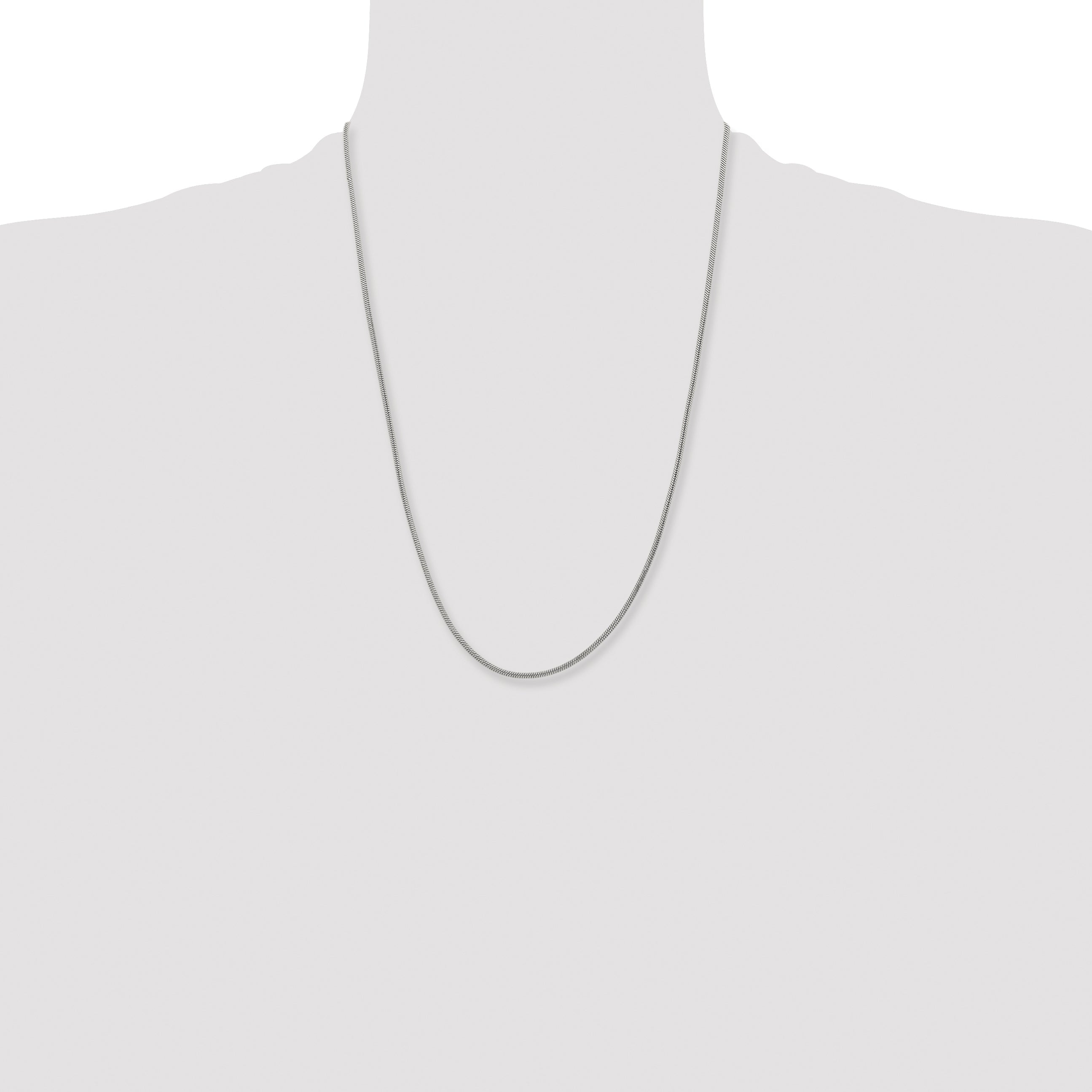 Stainless Steel Chisel Polished 2mm 24 Inch Snake Chain Necklace