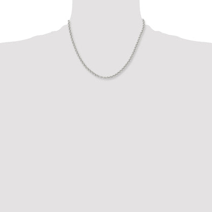 Stainless Steel Chisel Polished 3.9mm 18 Inch Rolo Chain Necklace