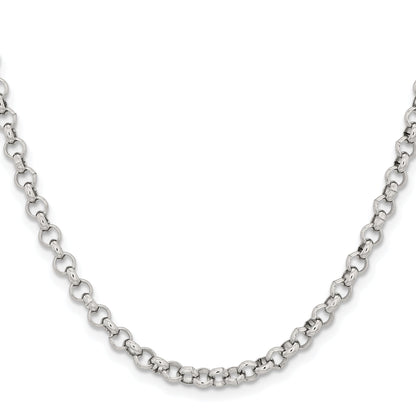 Stainless Steel Chisel Polished 4.6mm 18 Inch Rolo Chain Necklace