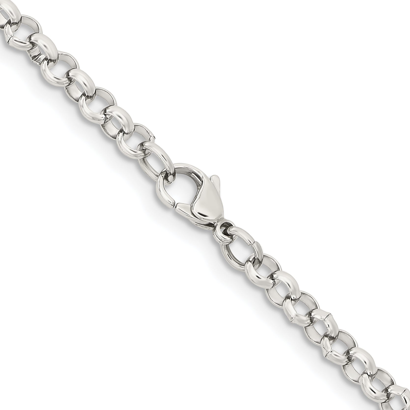 Stainless Steel Chisel Polished 4.6mm 18 Inch Rolo Chain Necklace