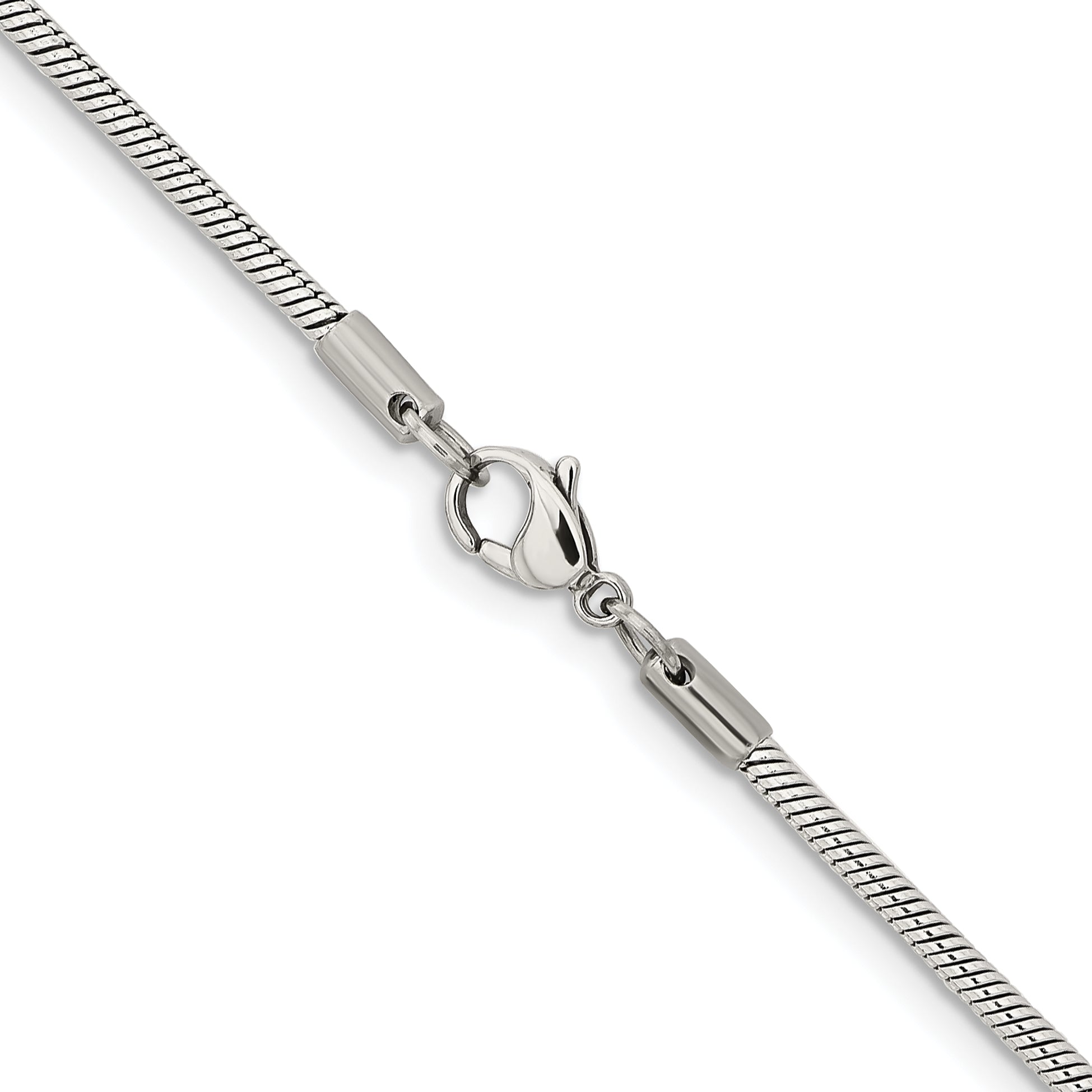 Stainless Steel Chisel Polished 2.4mm 30 Inch Snake Chain Necklace