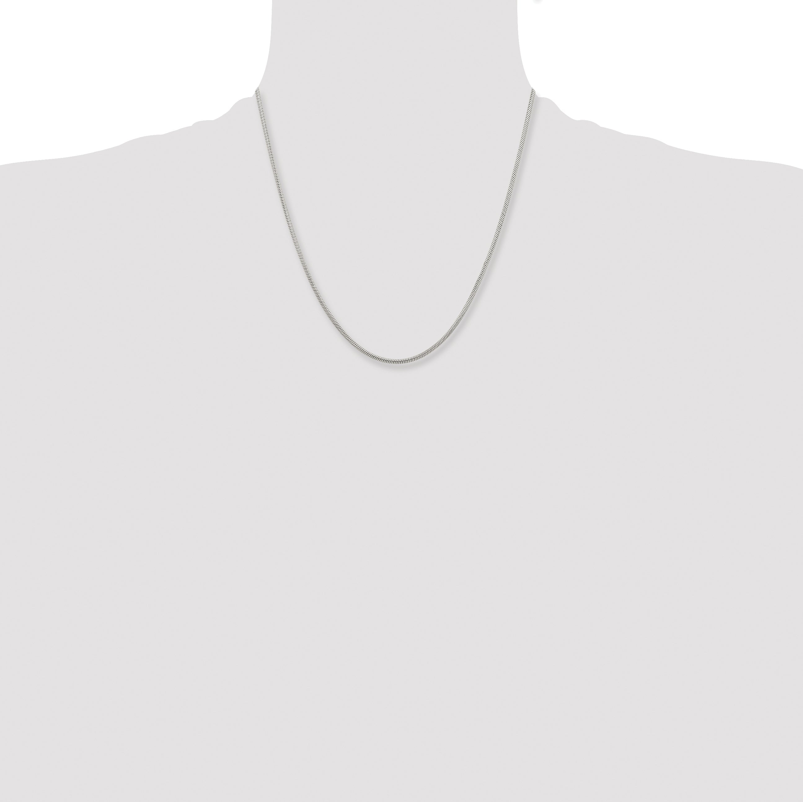 Stainless Steel Chisel Polished 2.4mm 20 Inch Snake Chain Necklace