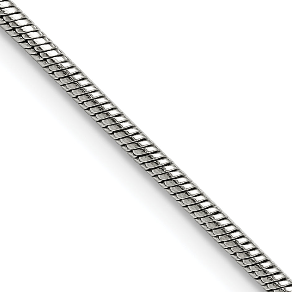 Stainless Steel Chisel Polished 2.4mm 20 Inch Snake Chain Necklace
